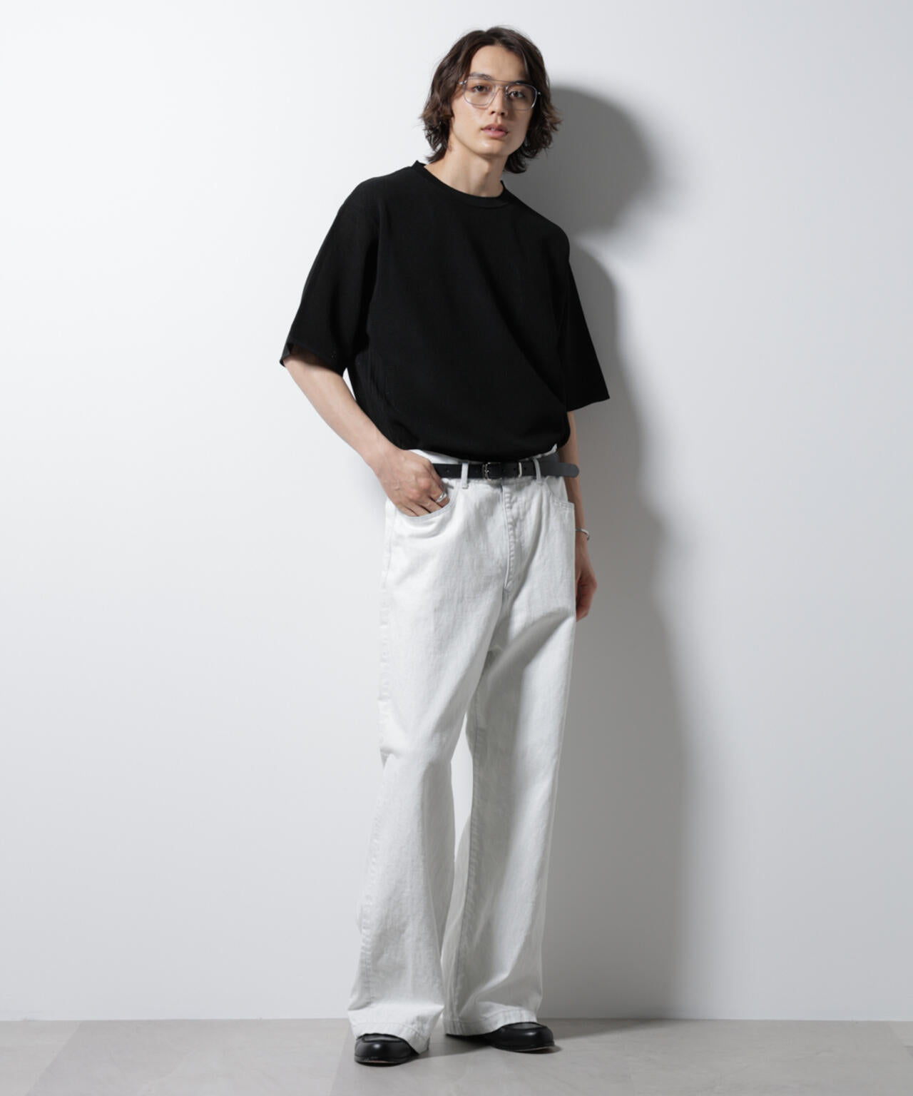 スポンディッシュ メッシュ クルーネックニットTEE
