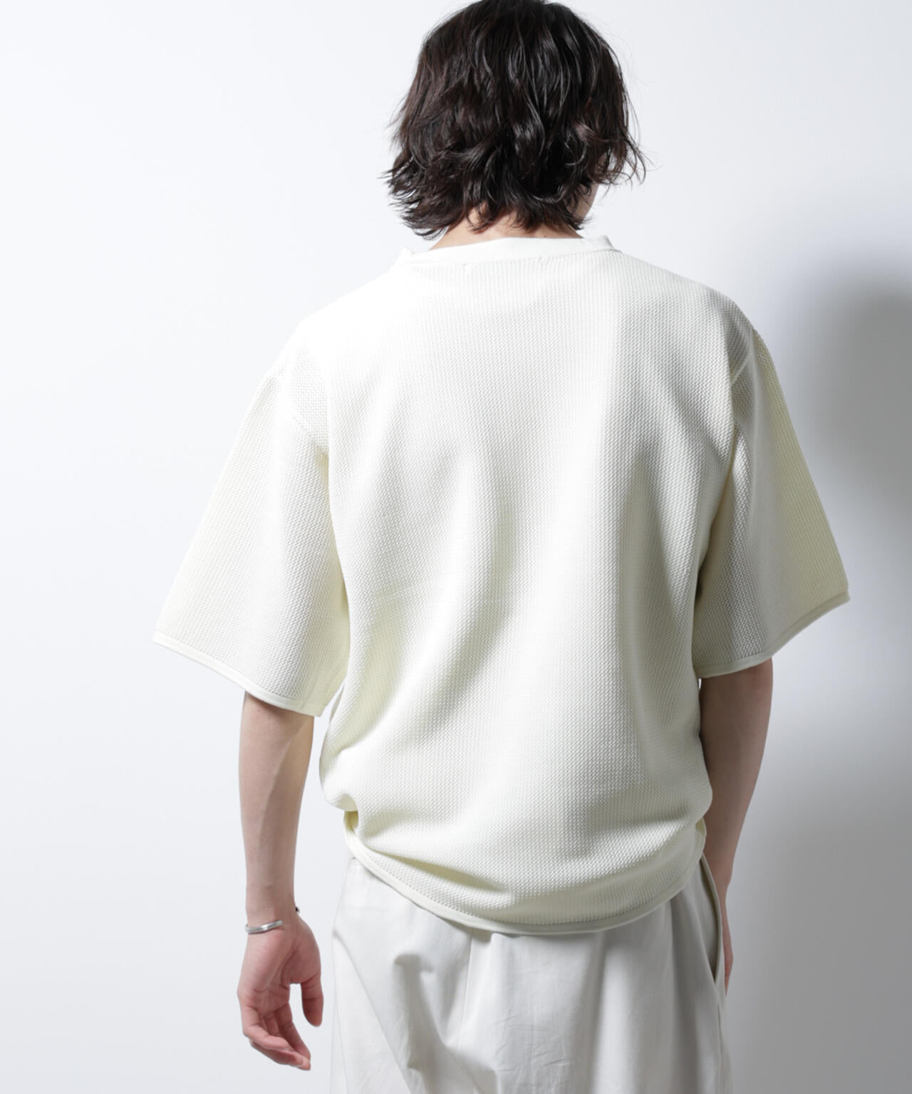 スポンディッシュ メッシュ クルーネックニットTEE