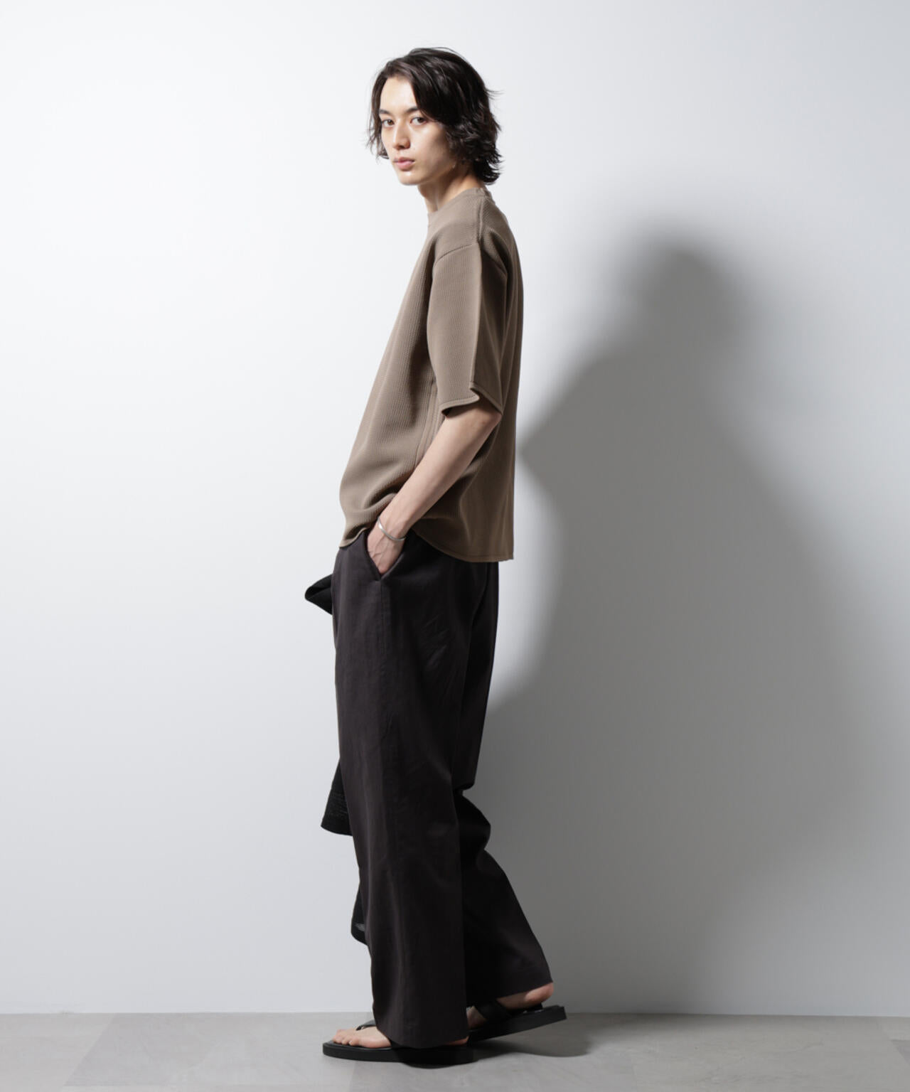 スポンディッシュ メッシュ クルーネックニットTEE