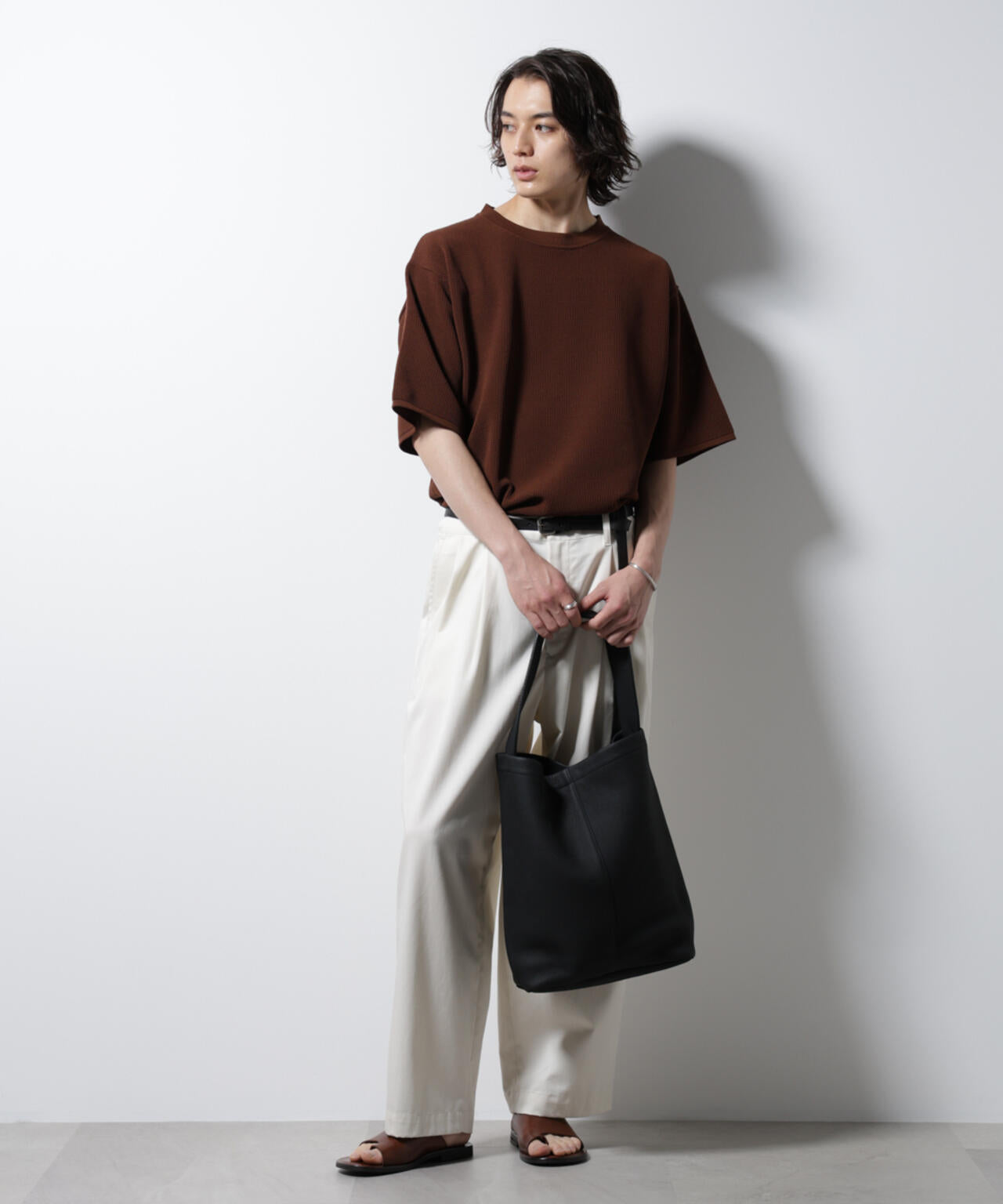 スポンディッシュ メッシュ クルーネックニットTEE