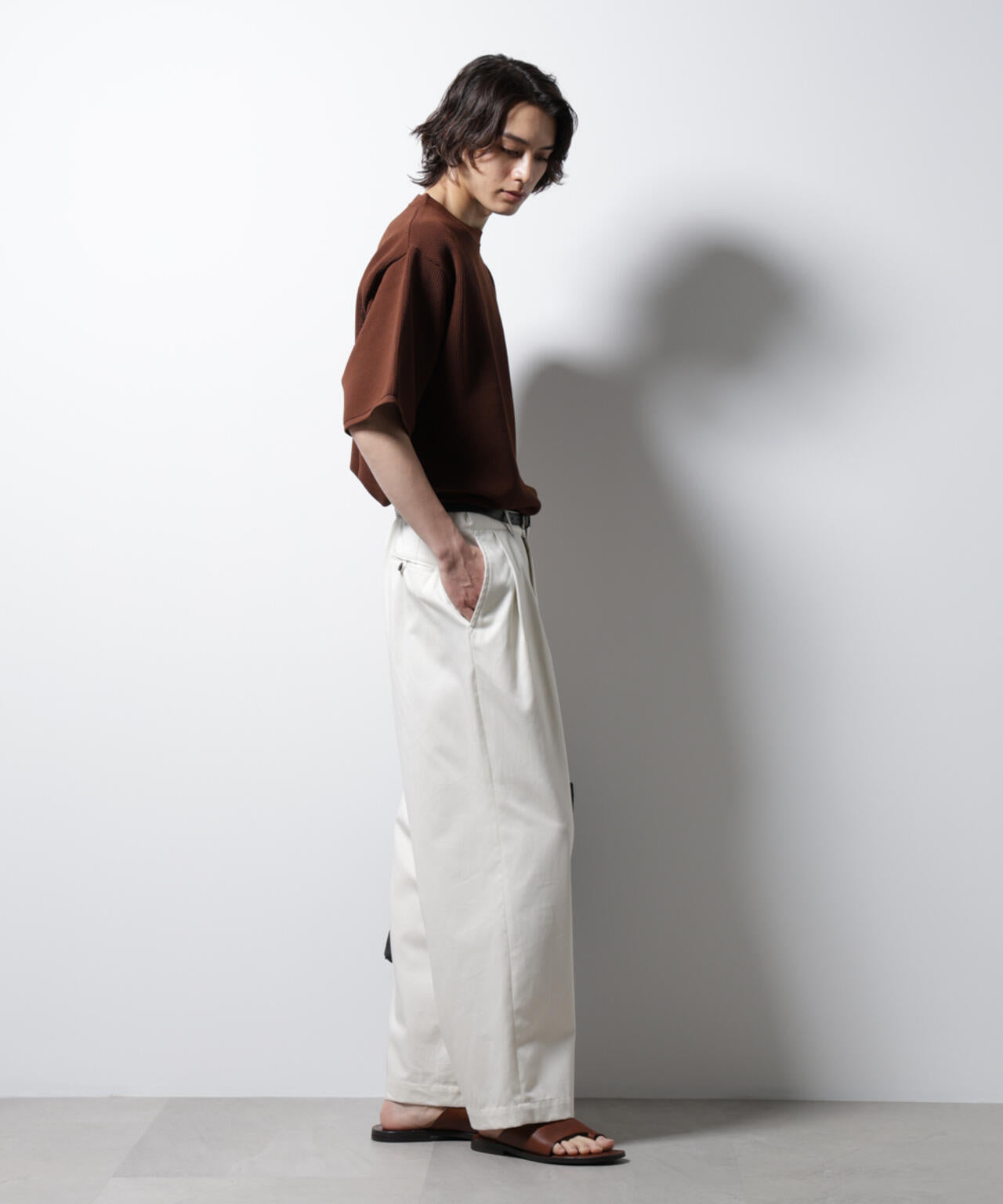 スポンディッシュ メッシュ クルーネックニットTEE