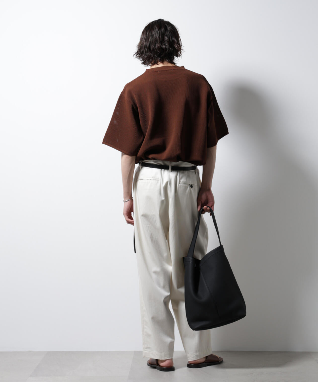 スポンディッシュ メッシュ クルーネックニットTEE