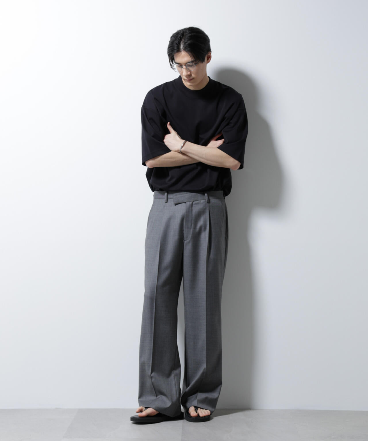 シルケットポンチワイドモックネックTシャツ