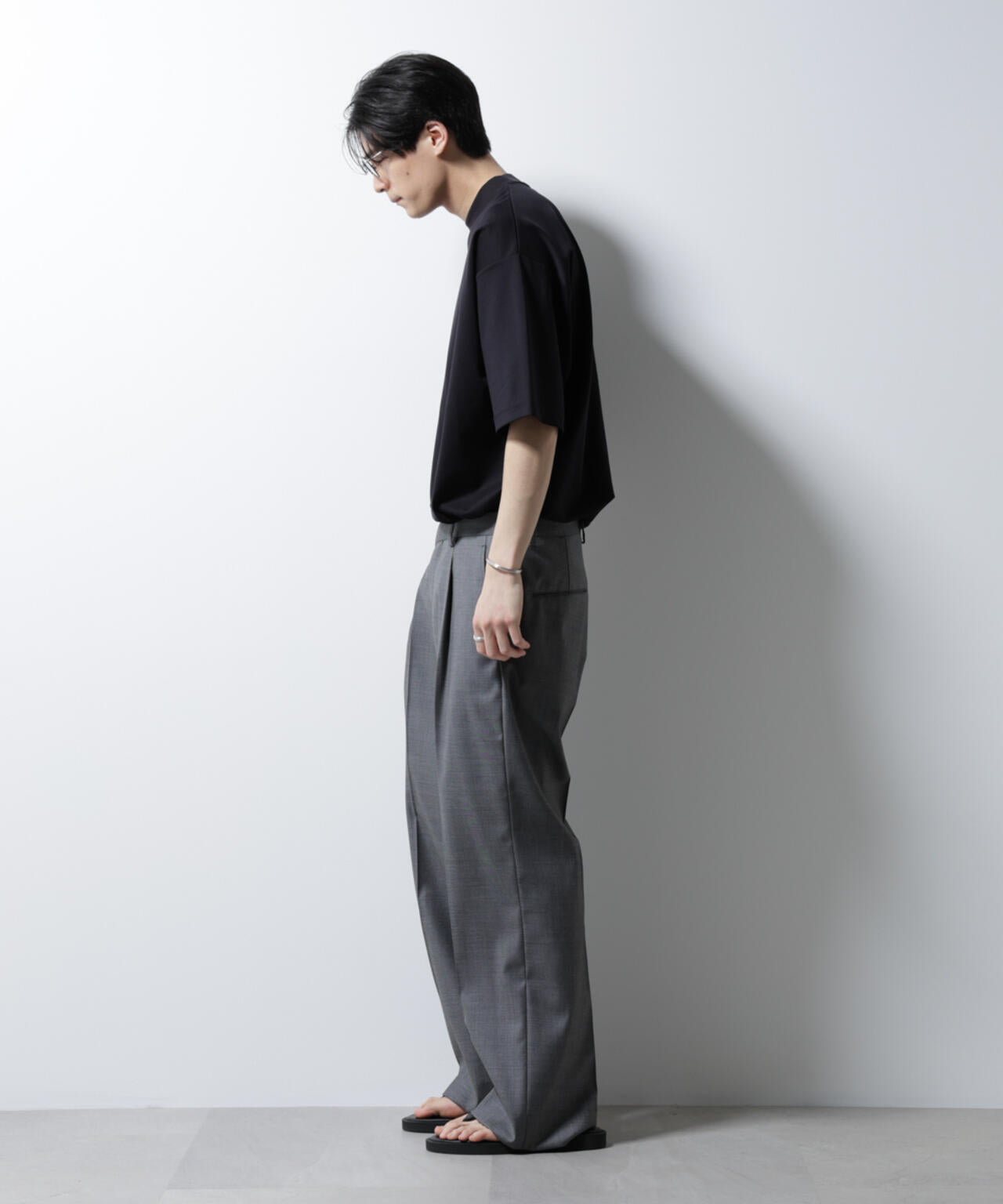 シルケットポンチワイドモックネックTシャツ