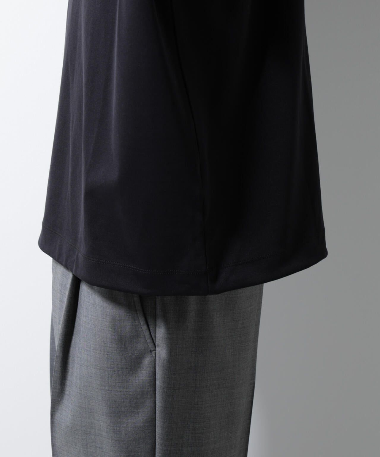 シルケットポンチワイドモックネックTシャツ