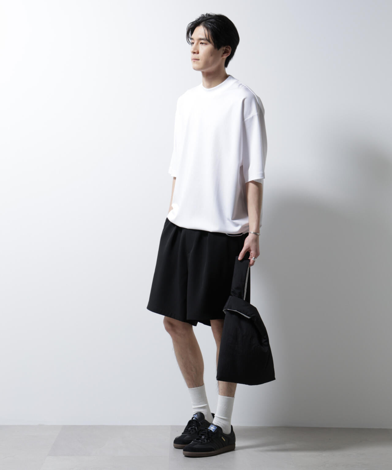 シルケットポンチワイドモックネックTシャツ