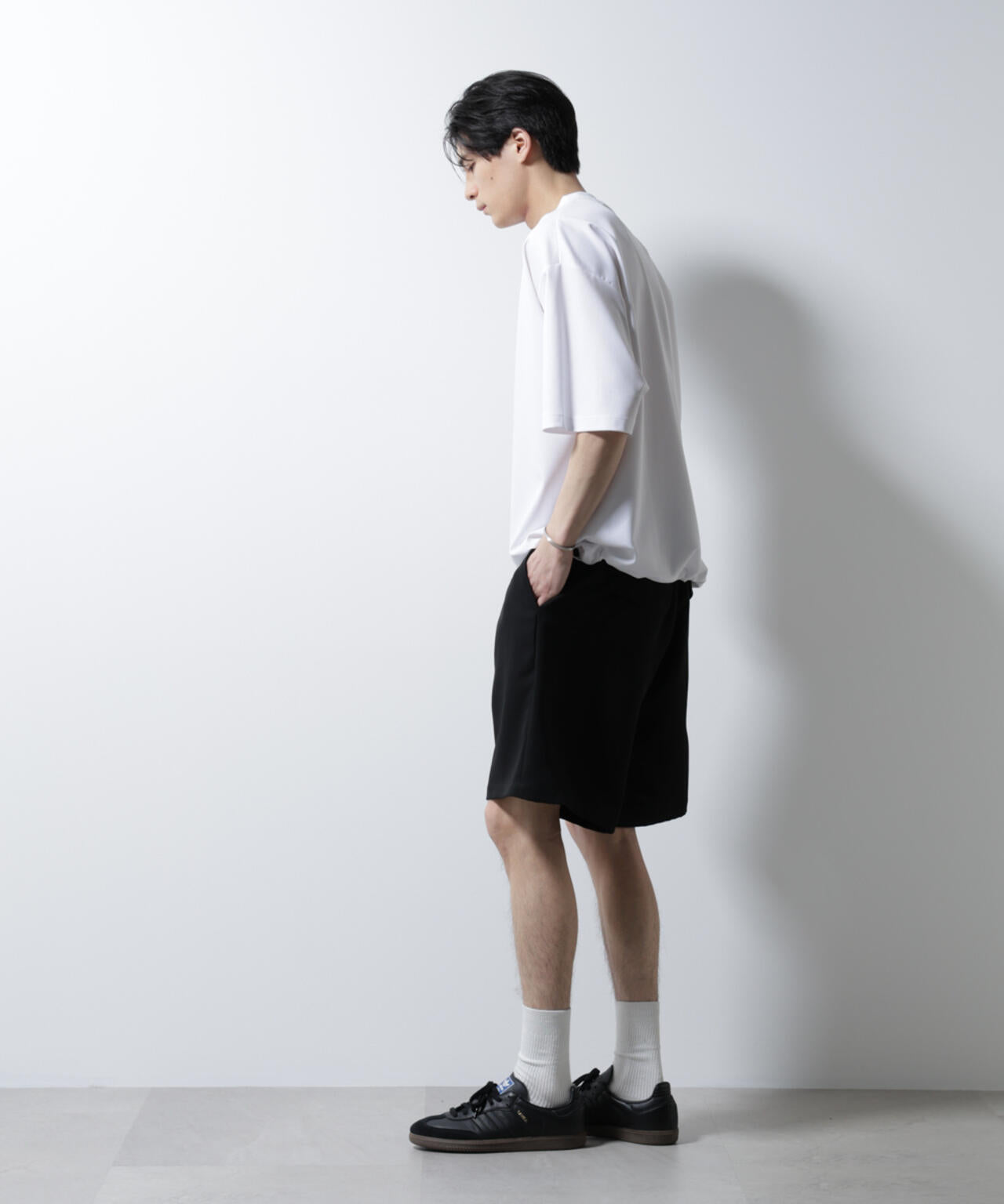 シルケットポンチワイドモックネックTシャツ