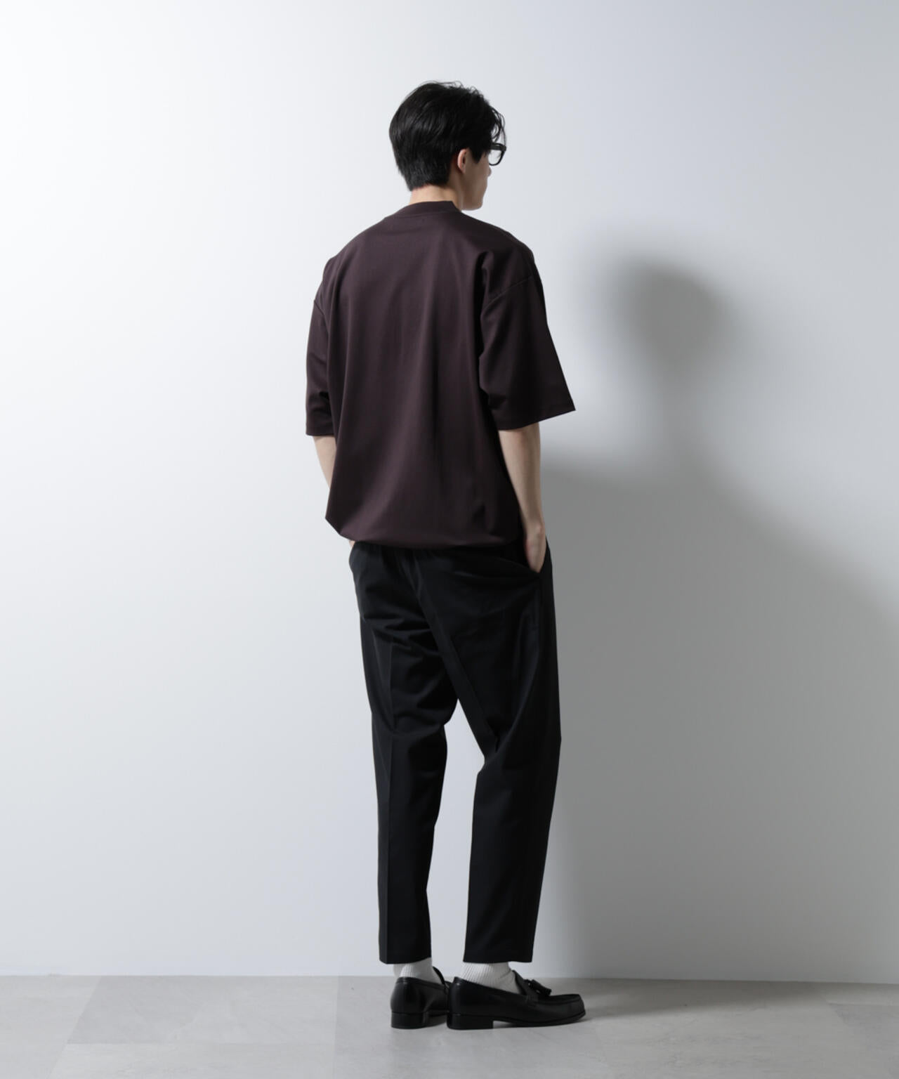 シルケットポンチワイドモックネックTシャツ