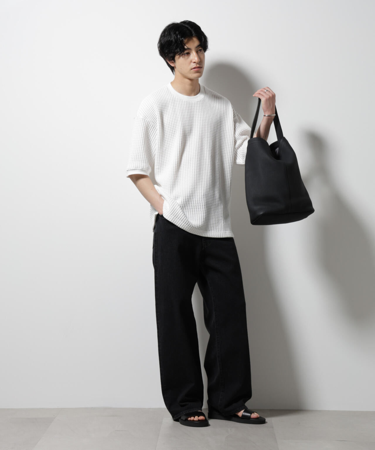 オニワッフルビッグTシャツ 五分袖