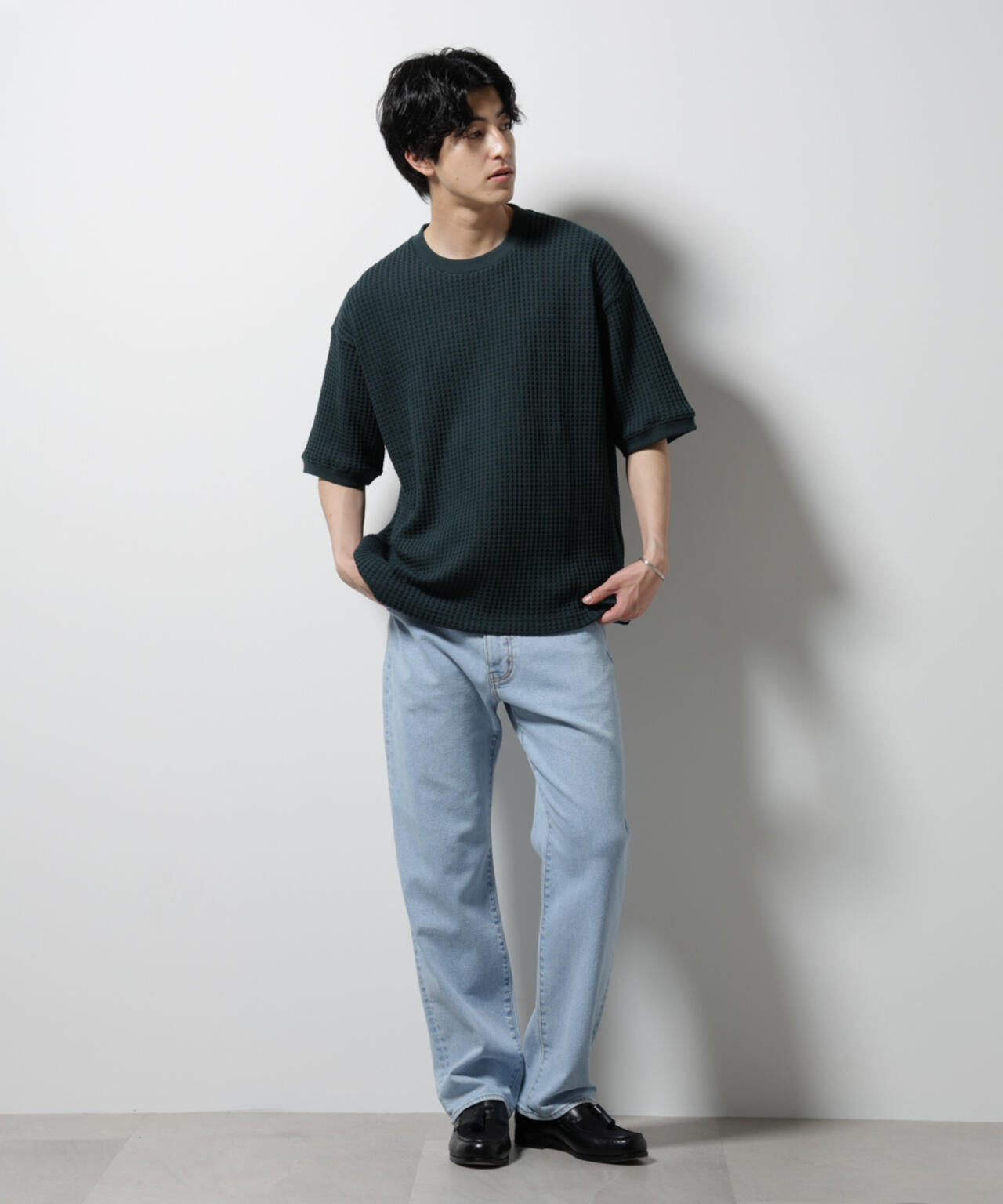 オニワッフルビッグTシャツ 五分袖