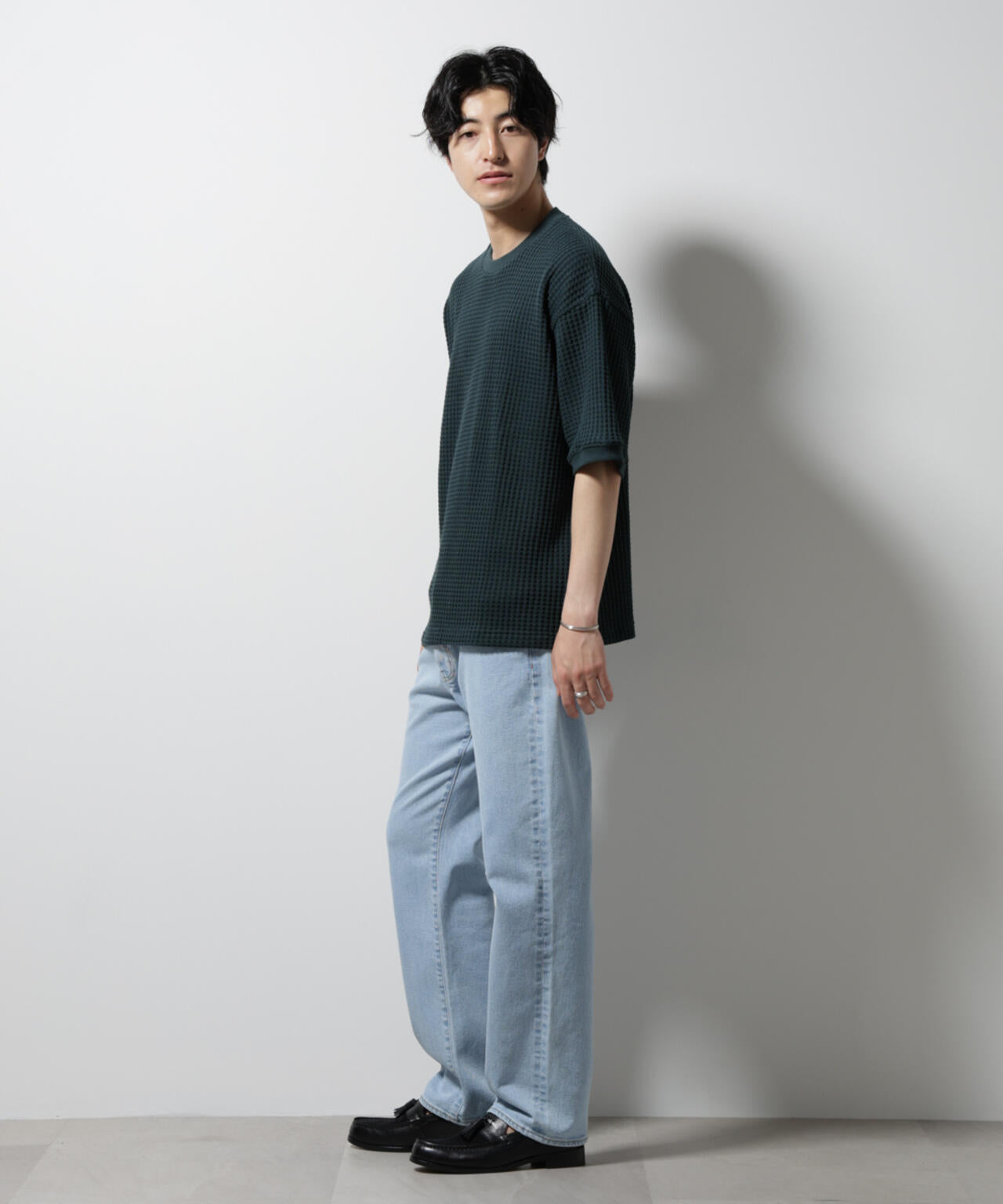 オニワッフルビッグTシャツ 五分袖