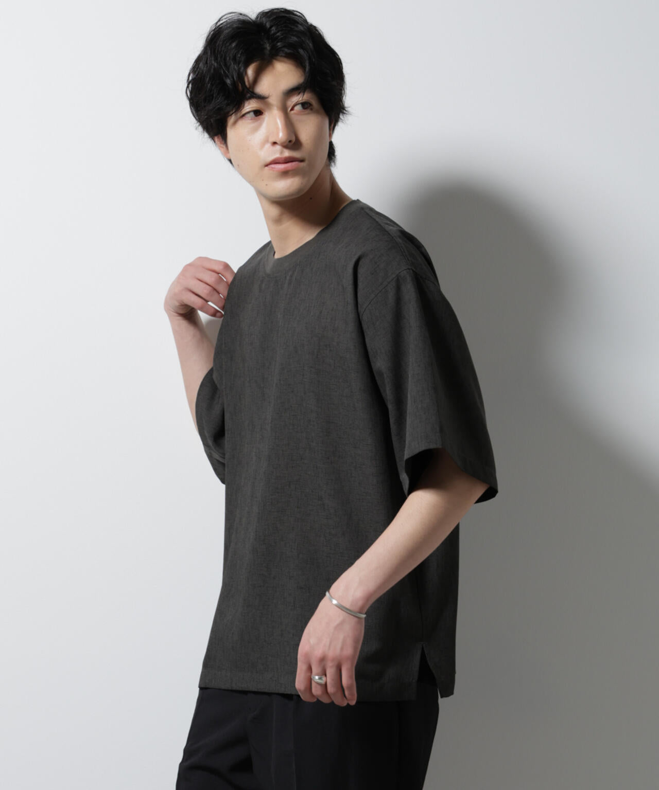 テックリネン布帛Tシャツ 半袖