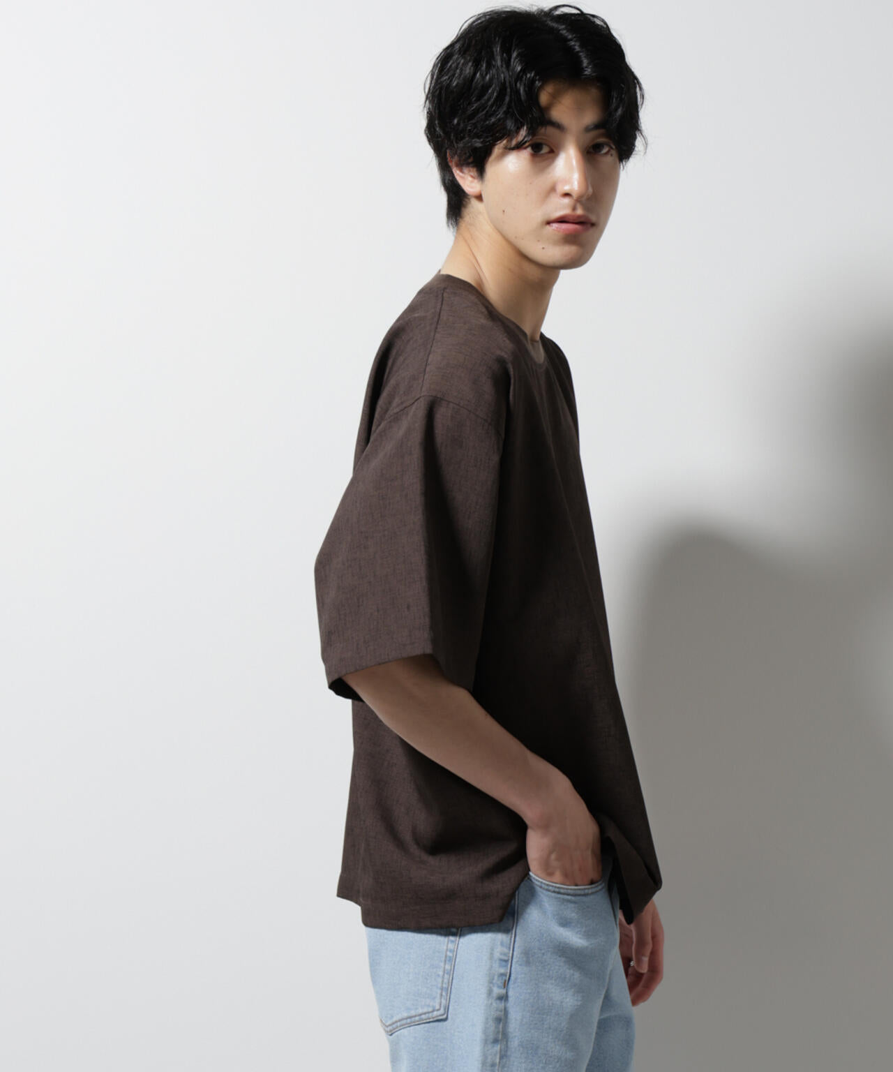 テックリネン布帛Tシャツ 半袖