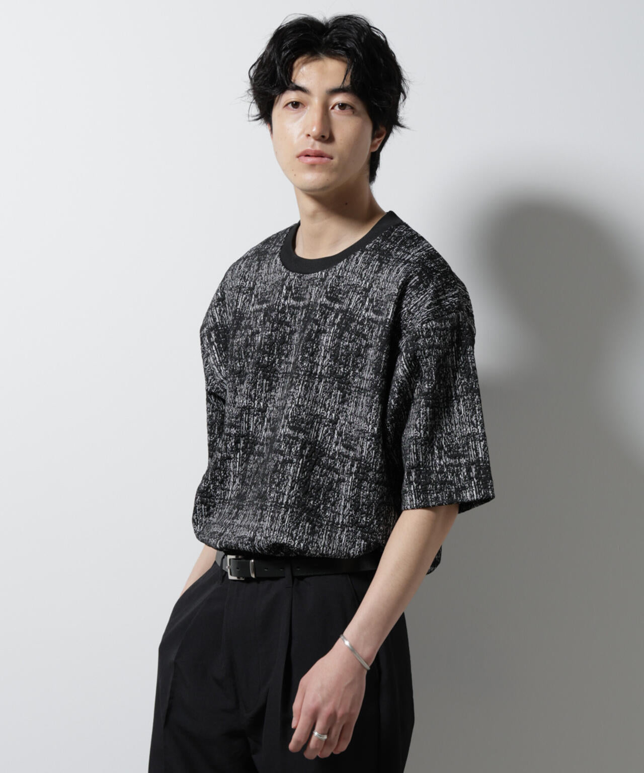 パターンジャガードワイドTシャツ