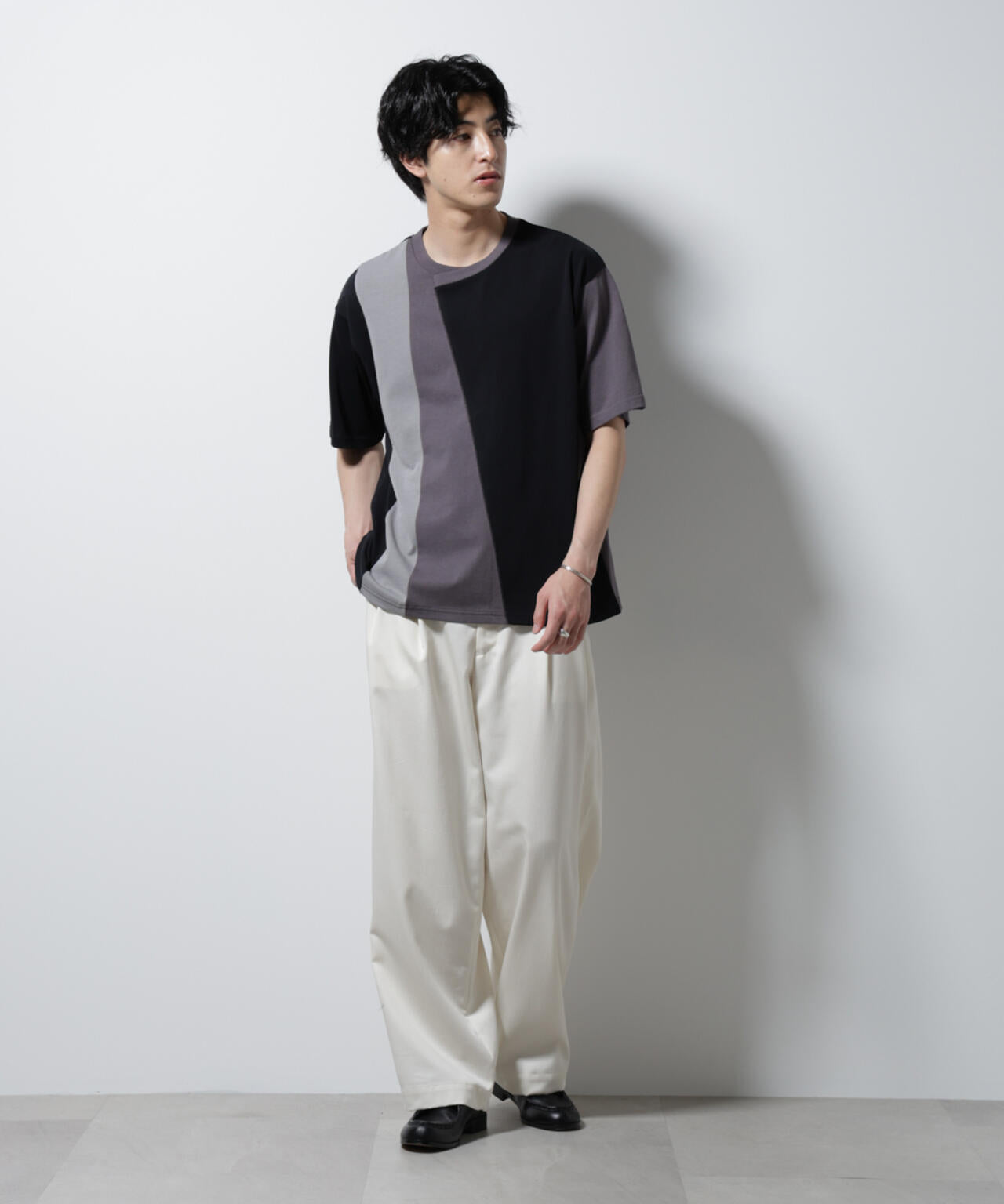 デザイン切替クルーネックTシャツ 半袖