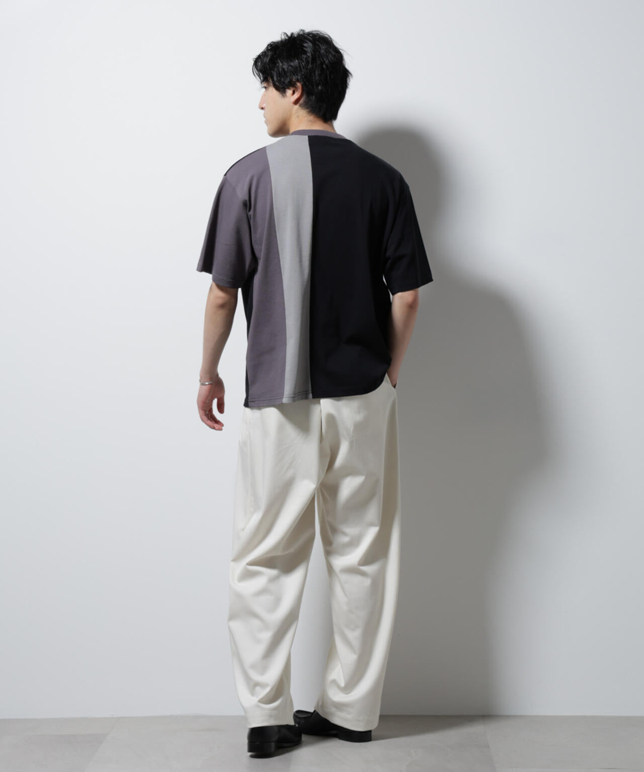 デザイン切替クルーネックTシャツ 半袖
