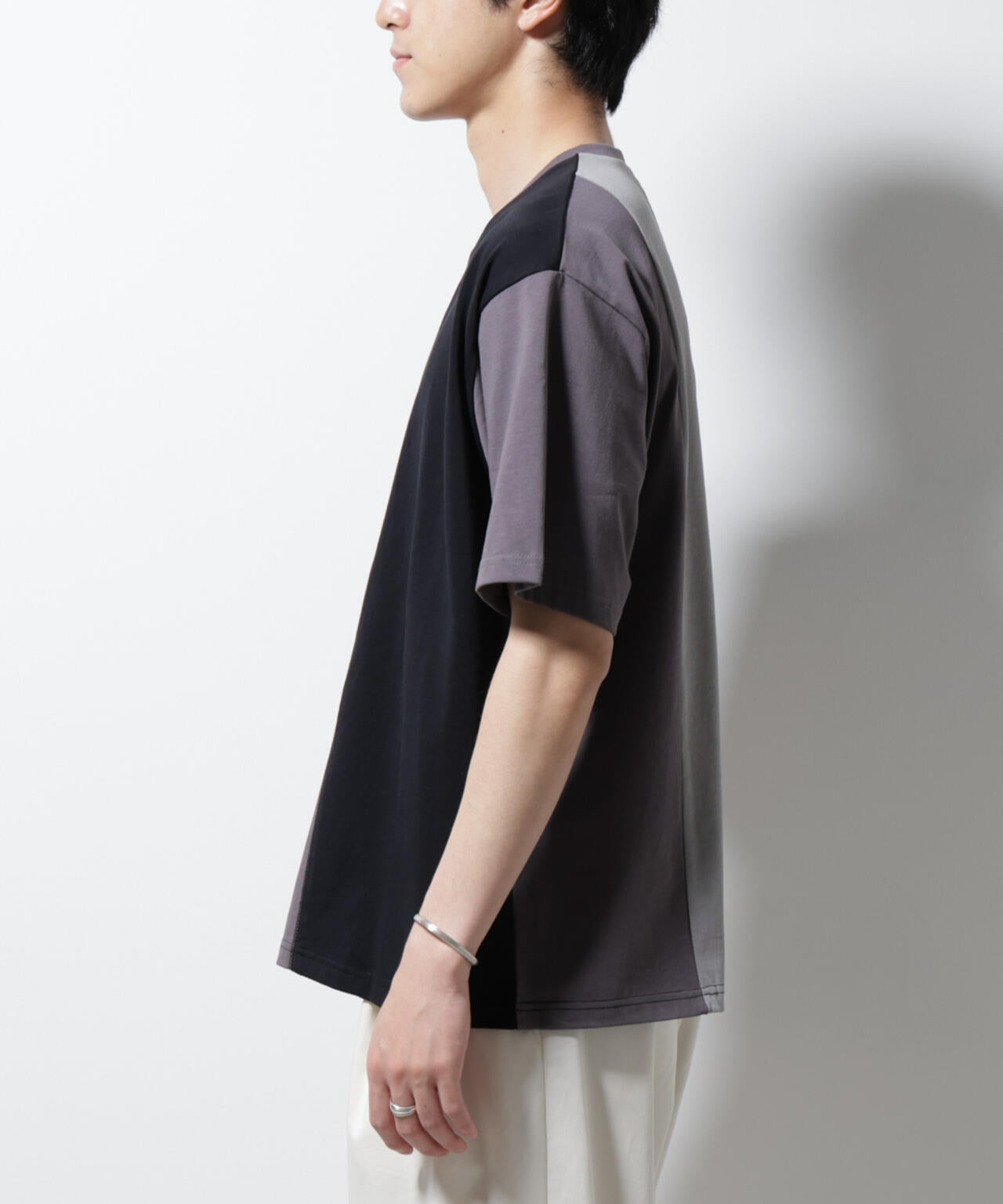 デザイン切替クルーネックTシャツ 半袖