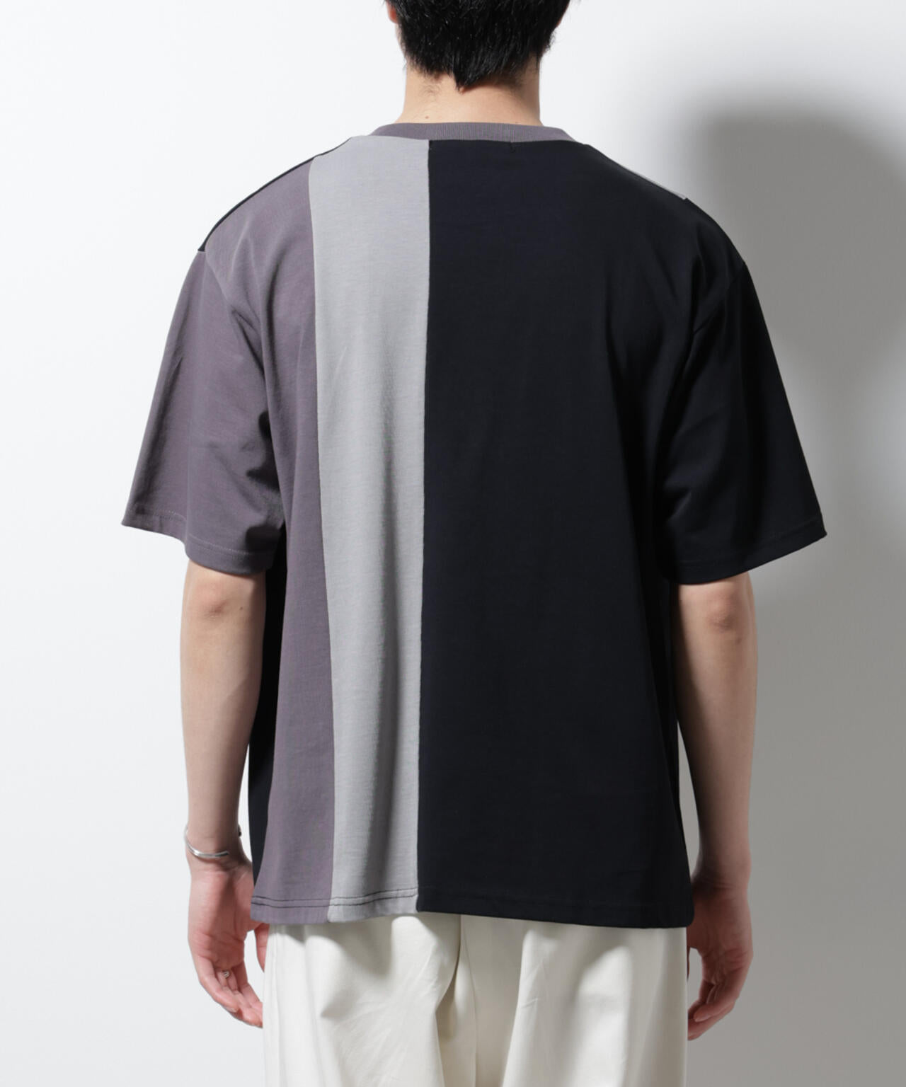 デザイン切替クルーネックTシャツ 半袖