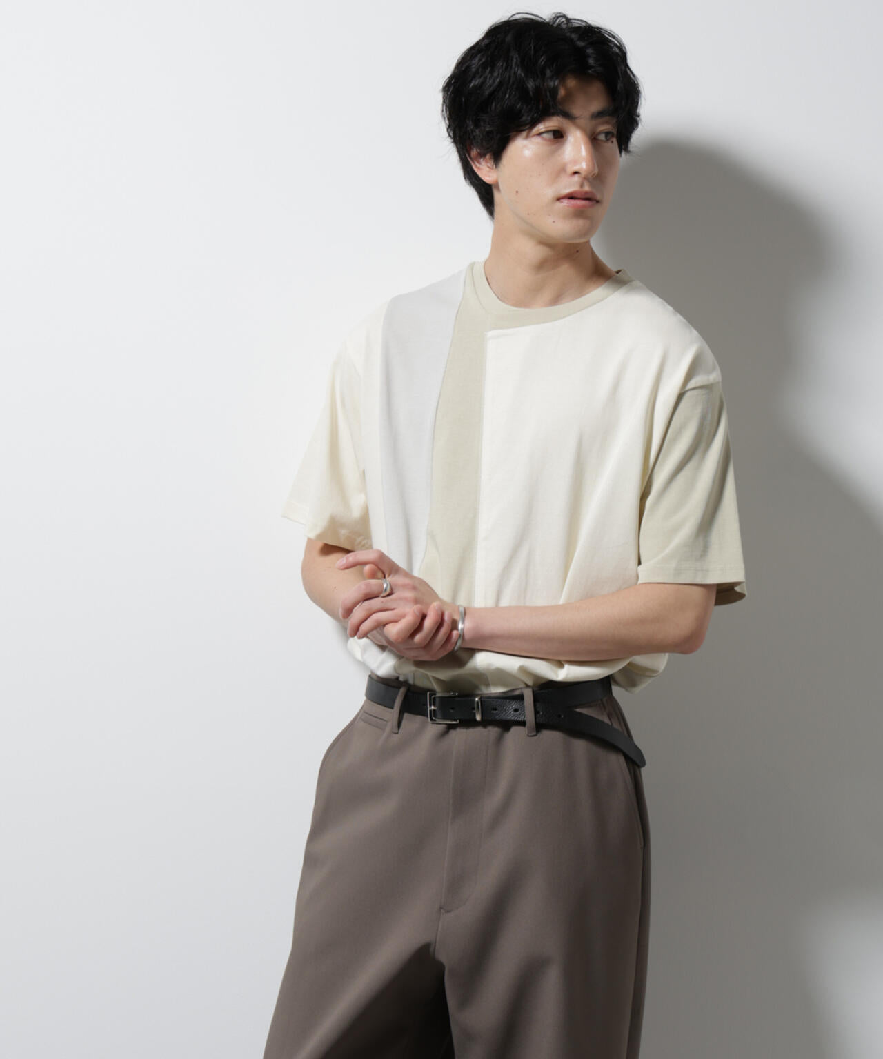 デザイン切替クルーネックTシャツ 半袖
