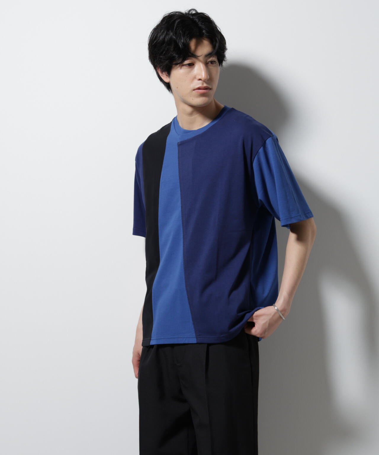 デザイン切替クルーネックTシャツ 半袖