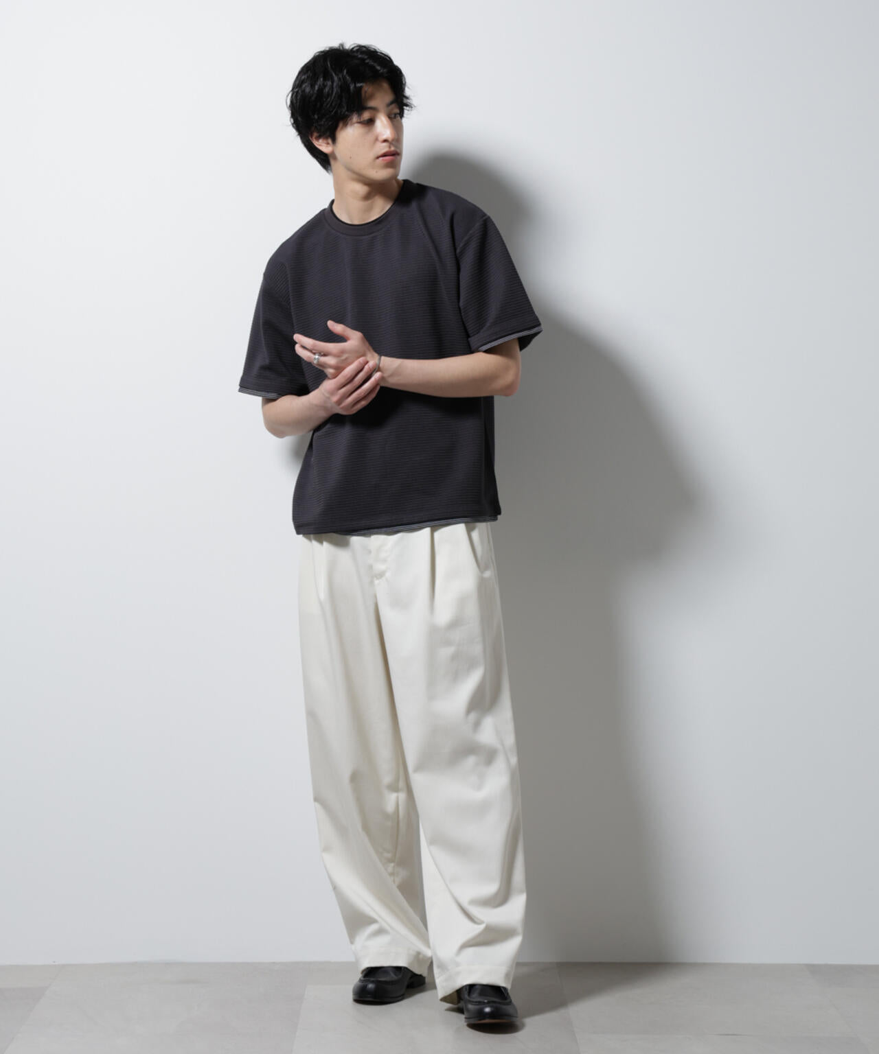 ガーターフェイクレイヤードTシャツ 半袖