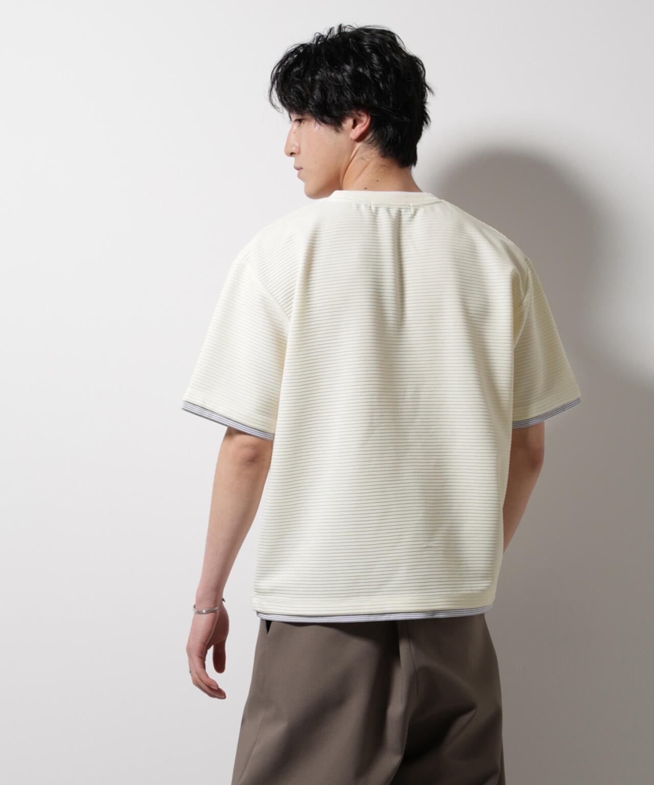 ガーターフェイクレイヤードTシャツ 半袖
