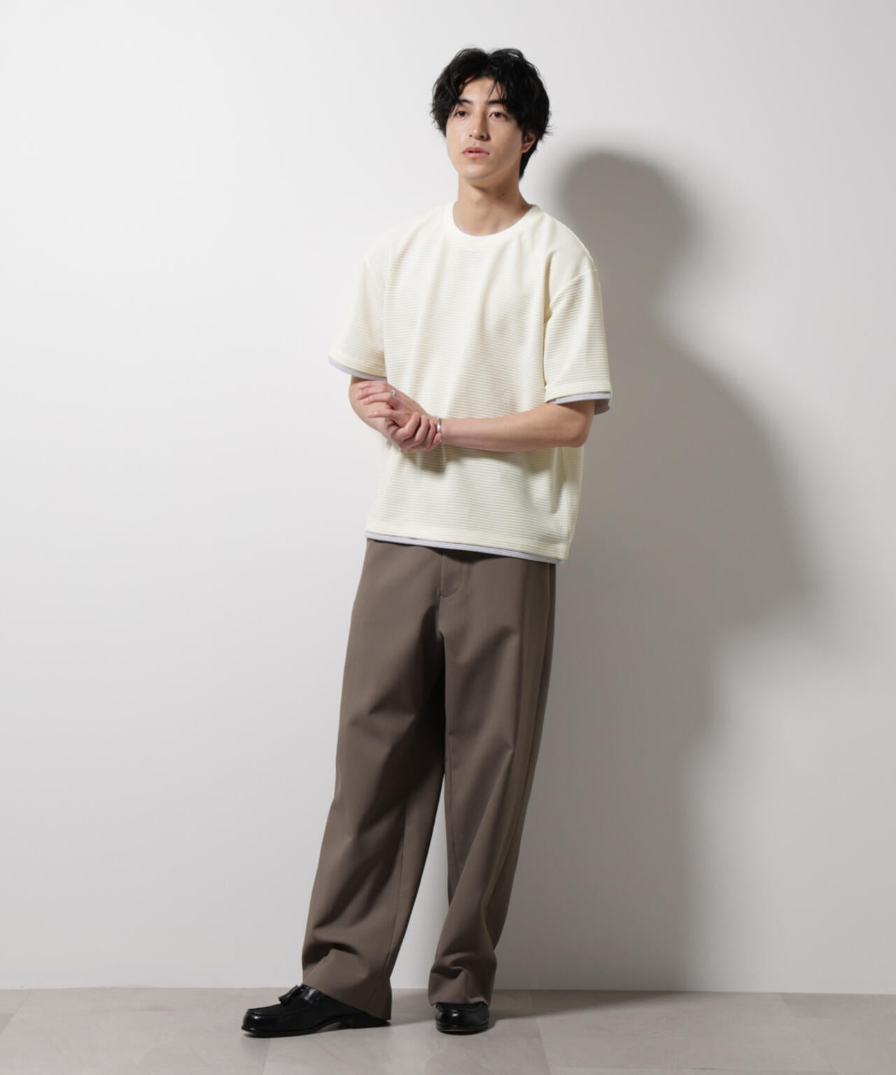 ガーターフェイクレイヤードTシャツ 半袖