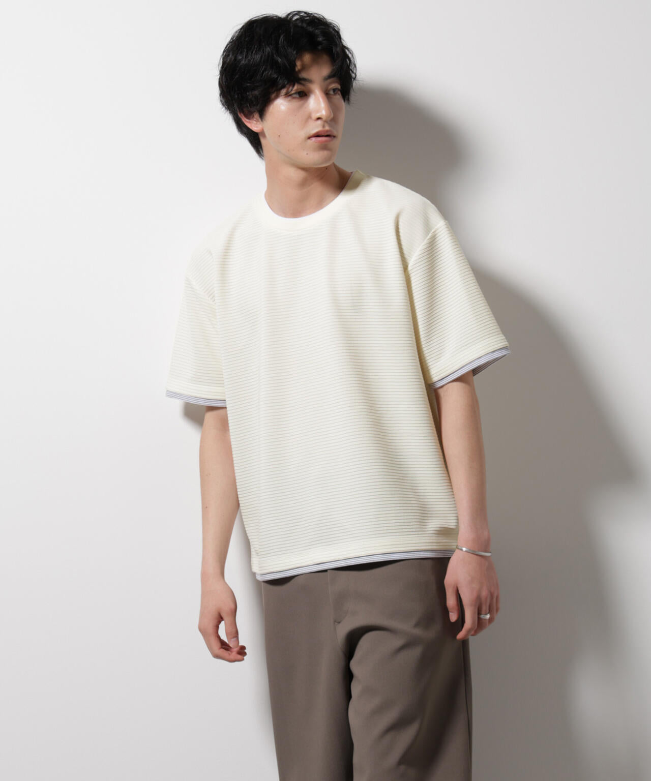 ガーターフェイクレイヤードTシャツ 半袖