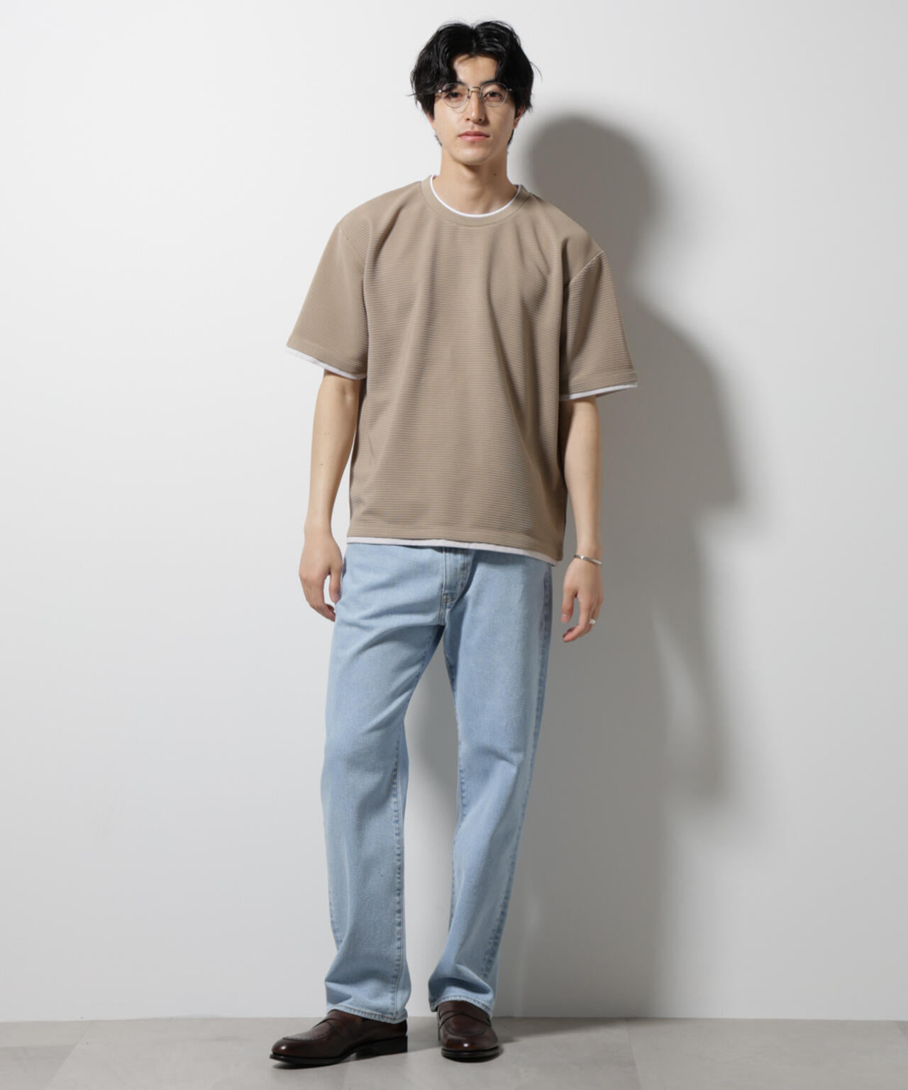 ガーターフェイクレイヤードTシャツ 半袖