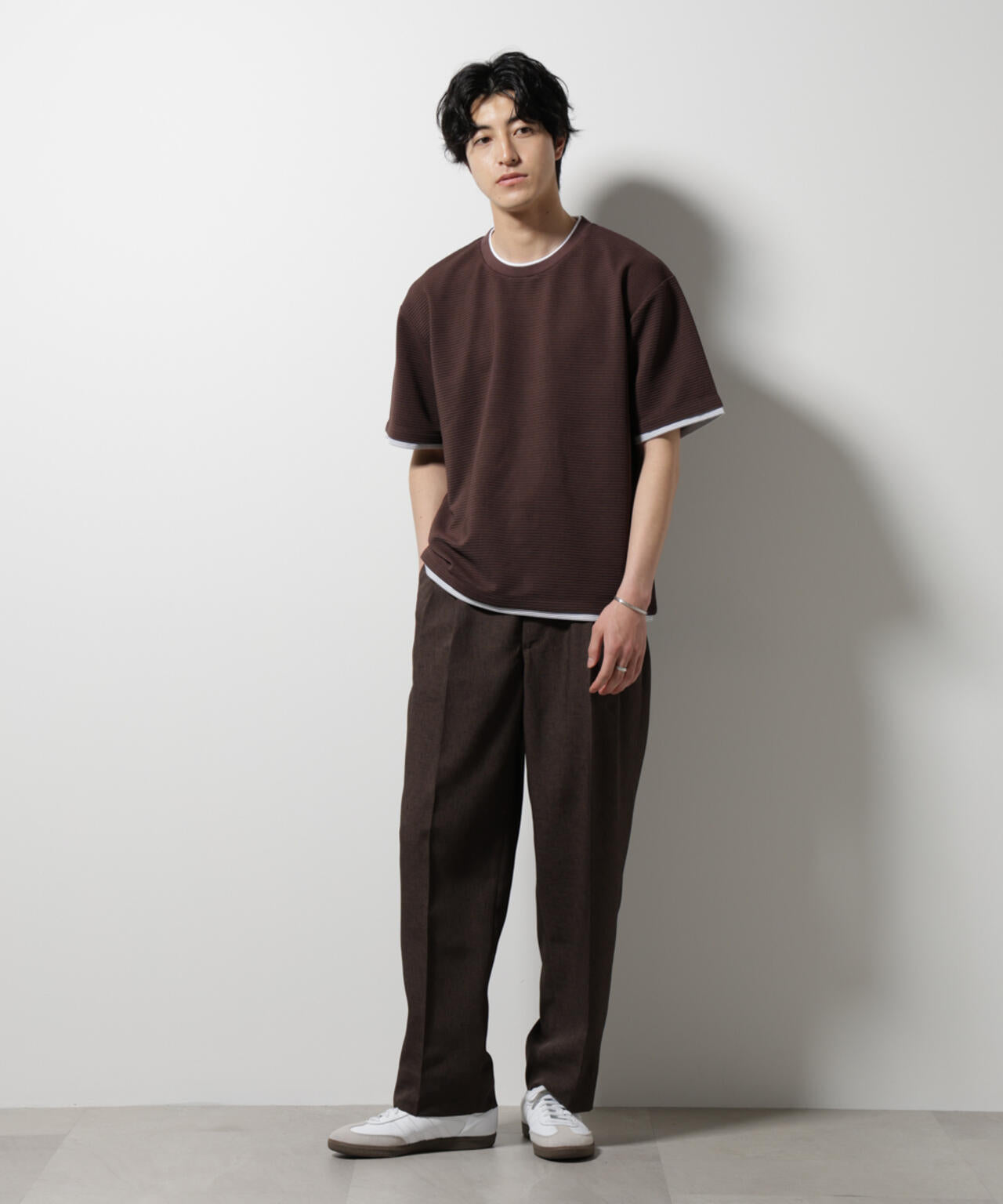 ガーターフェイクレイヤードTシャツ 半袖