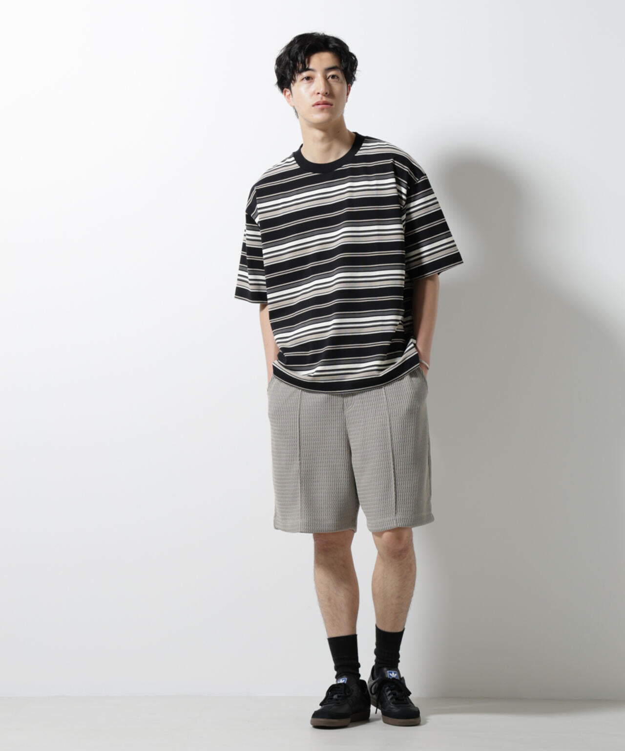 マルチボーダーリラックスＴシャツ 半袖
