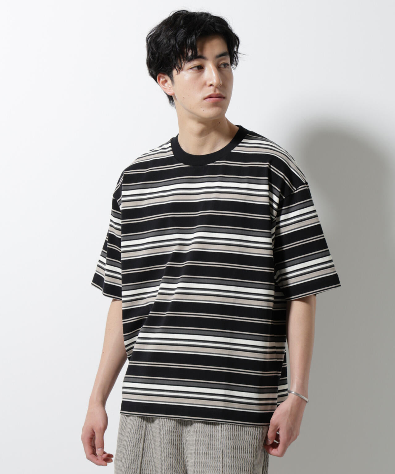 マルチボーダーリラックスＴシャツ 半袖