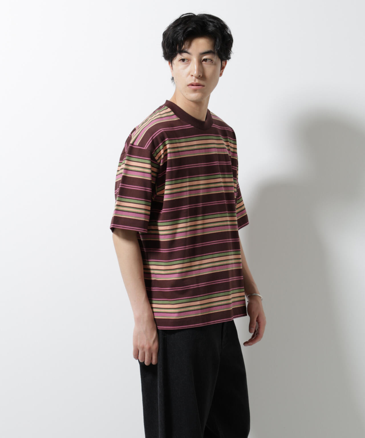 マルチボーダーリラックスＴシャツ 半袖