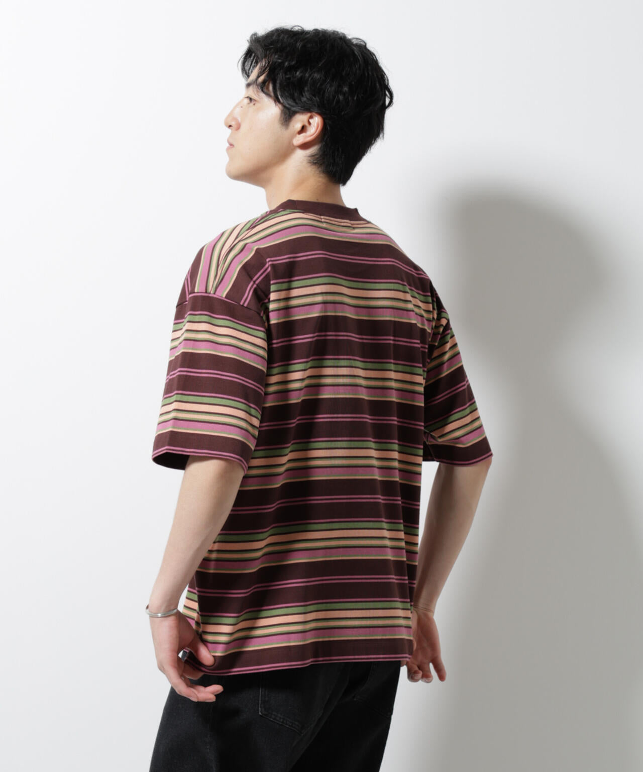 マルチボーダーリラックスＴシャツ 半袖