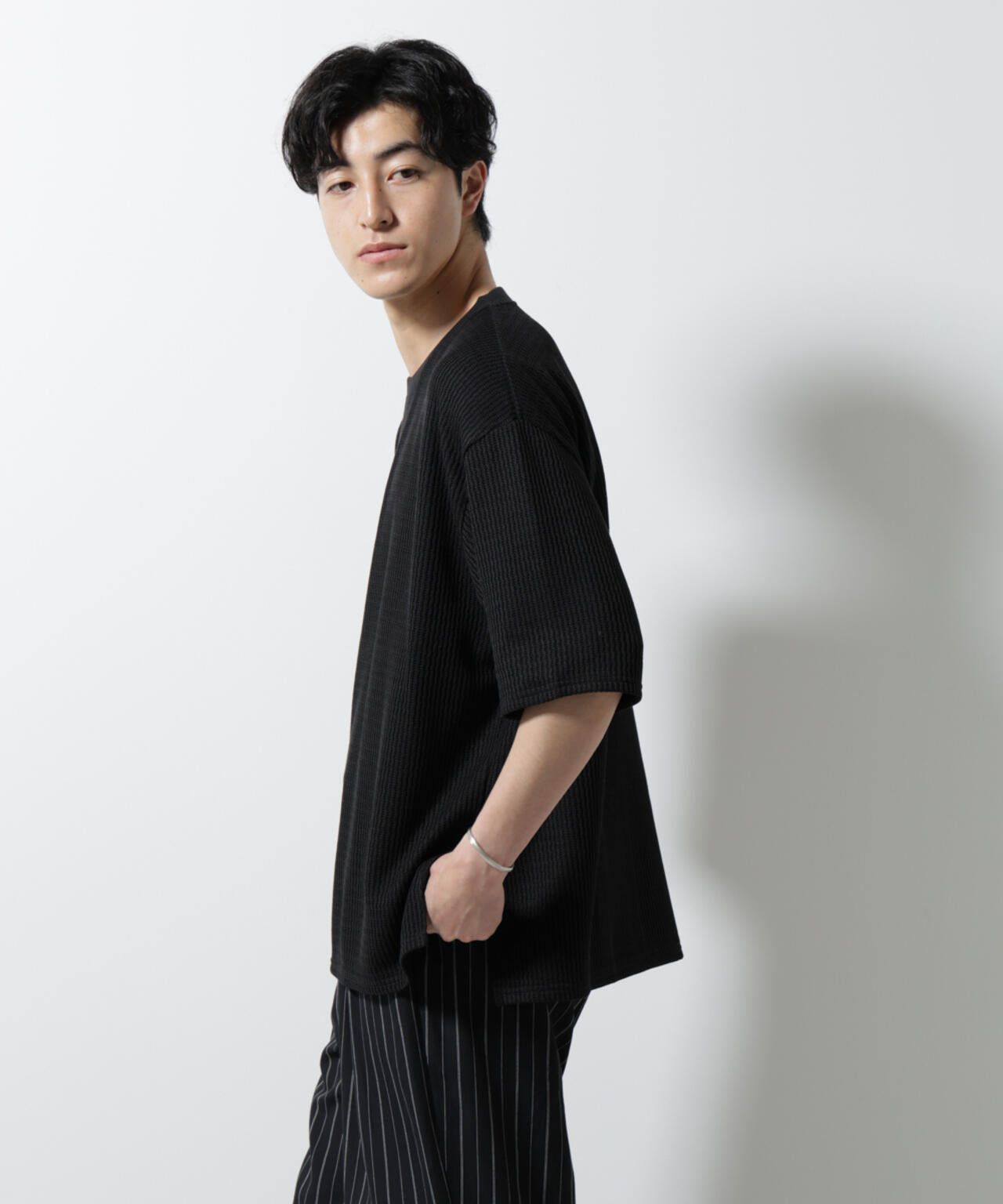 ジャガードニットソーTシャツ 半袖(セットアップ可)