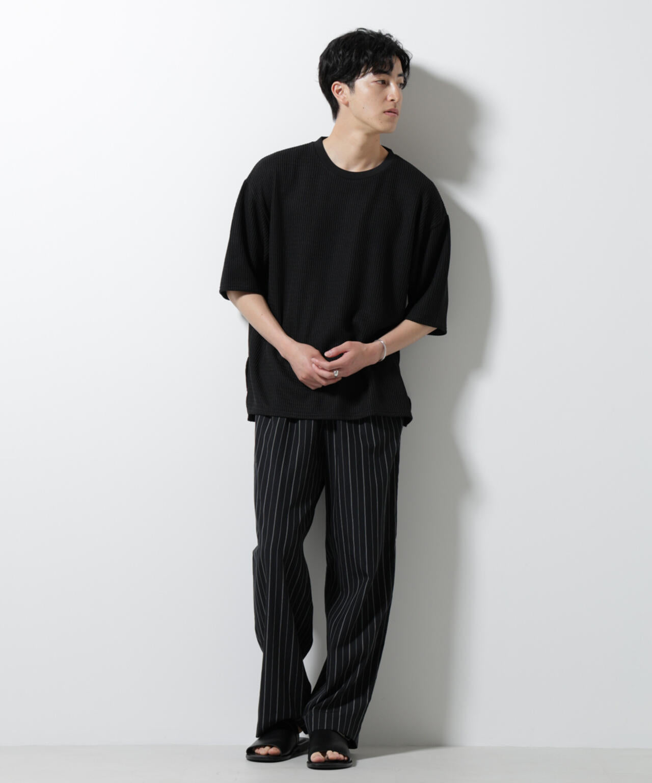 ジャガードニットソーTシャツ 半袖(セットアップ可)