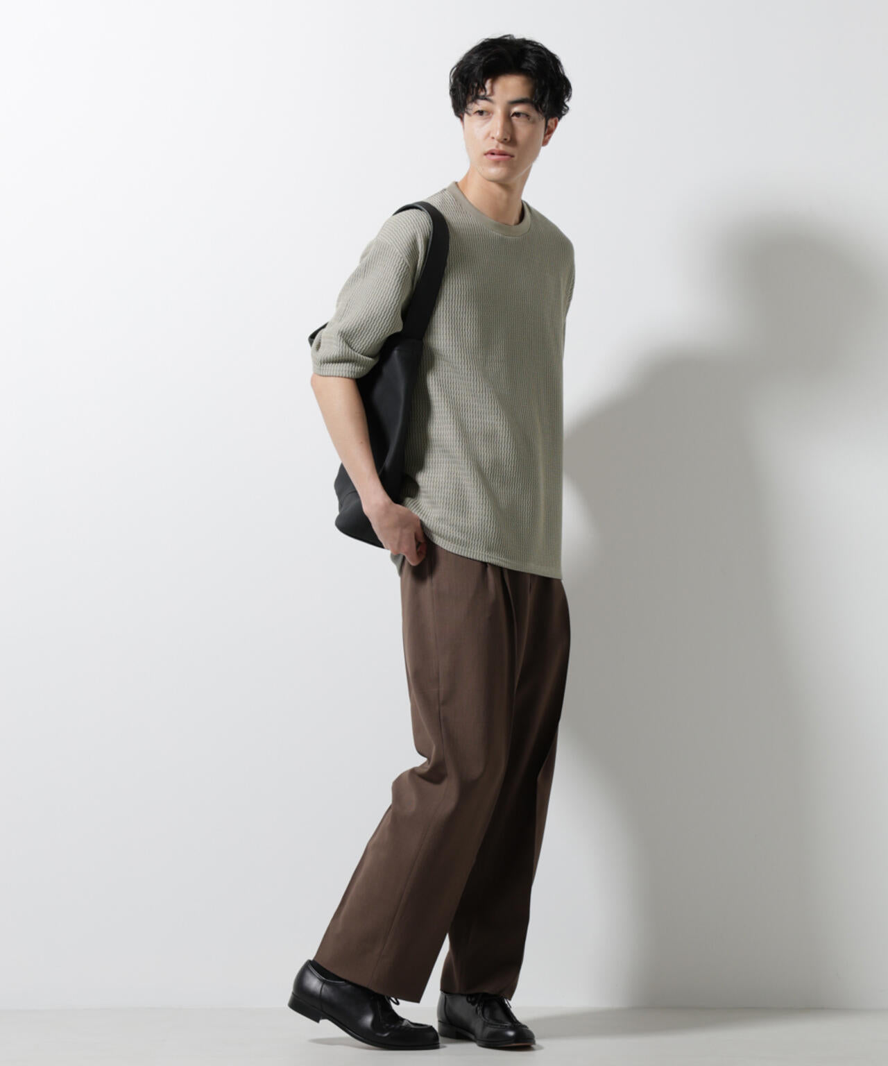 ジャガードニットソーTシャツ 半袖(セットアップ可)