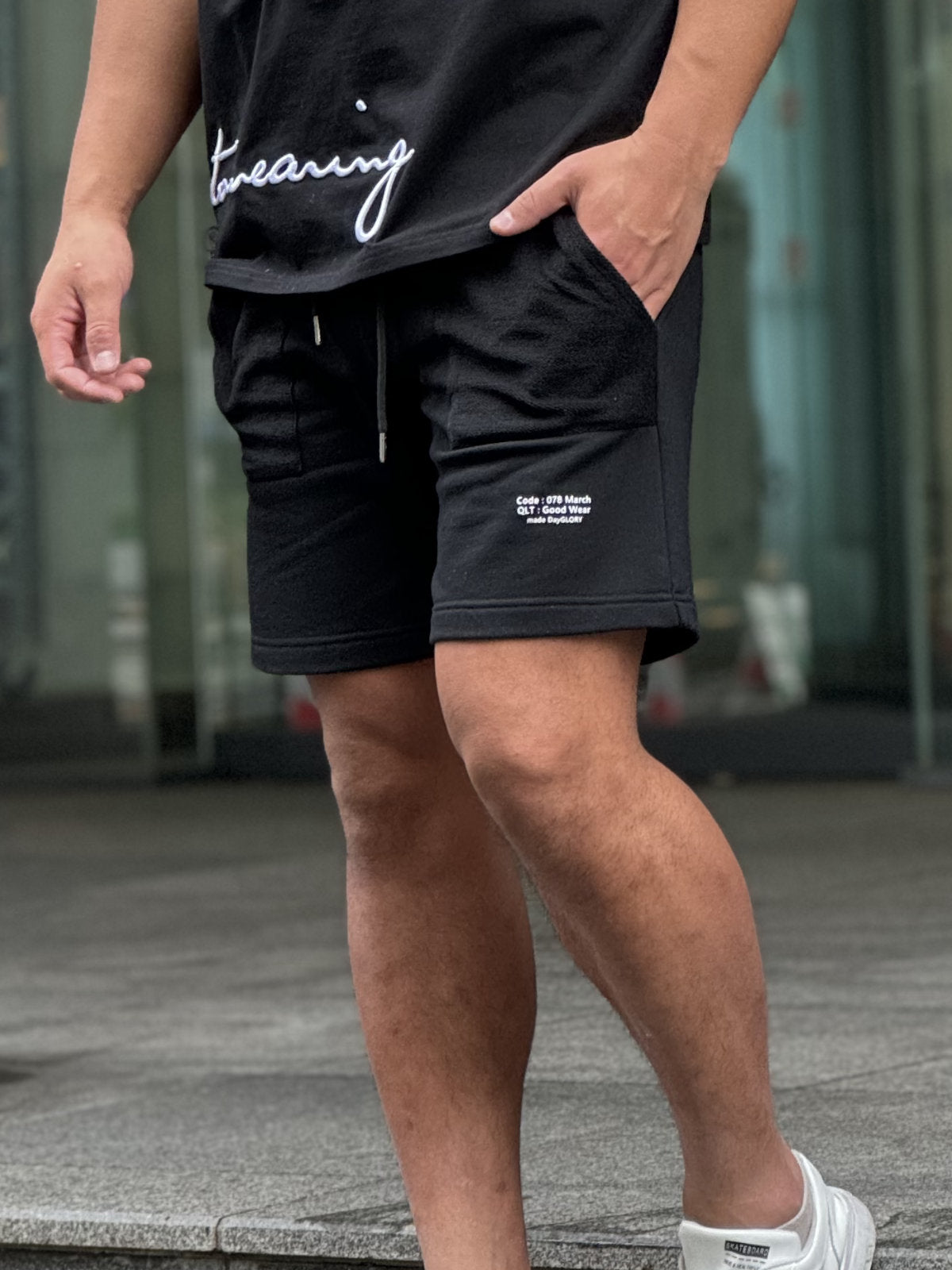 デザインスウェットショートパンツ